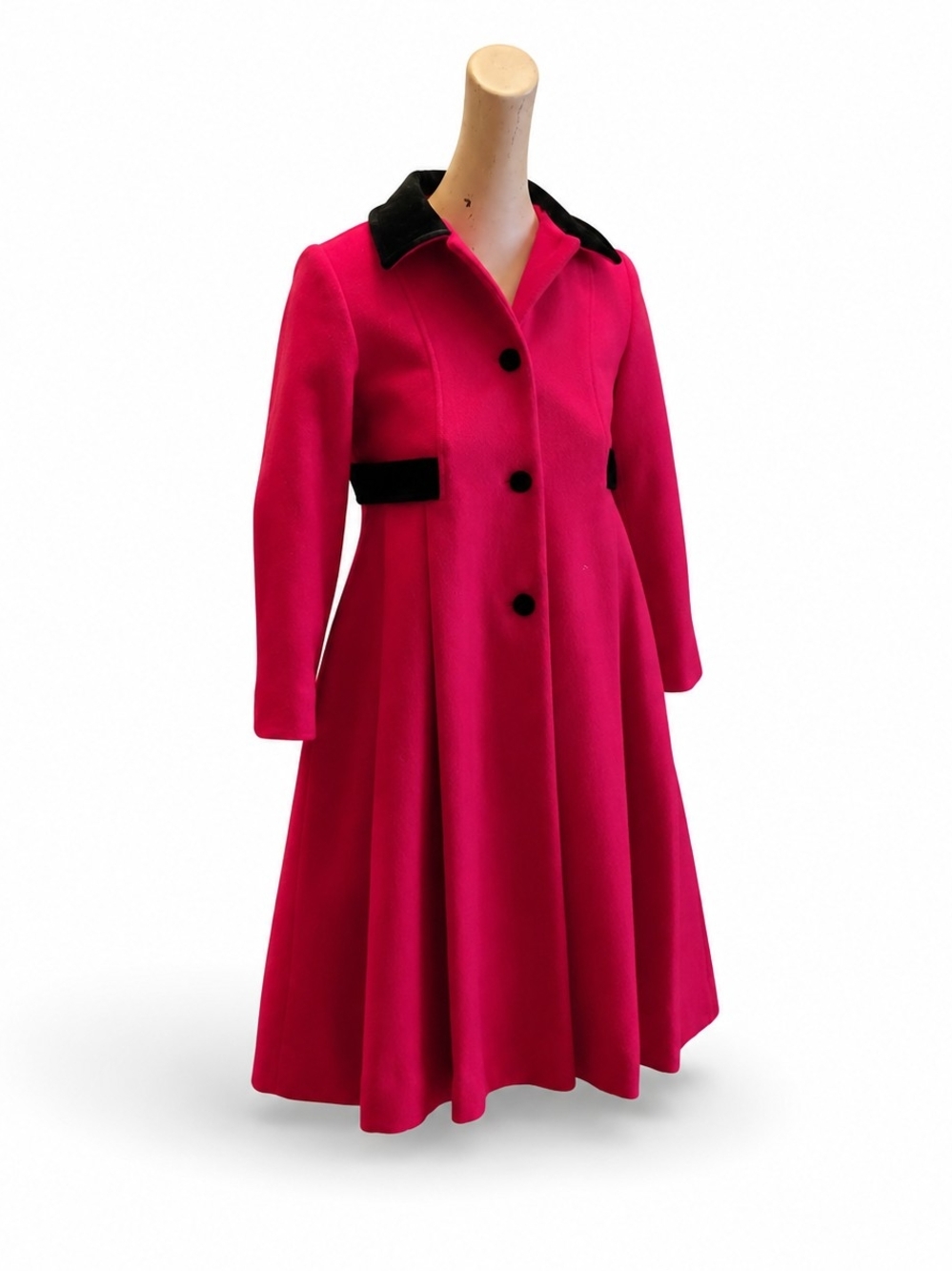 Rothschild 1960s red wool button down coat - Medium